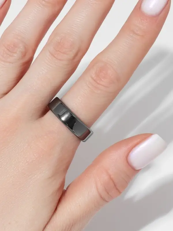 Кольцо &laquo;Ночь&raquo; под гематит, широкое, цвет чёрный, размер 19