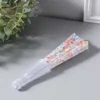 Веер складной пластик &laquo;Цветочная россыпь&raquo;, блеск, 23 см