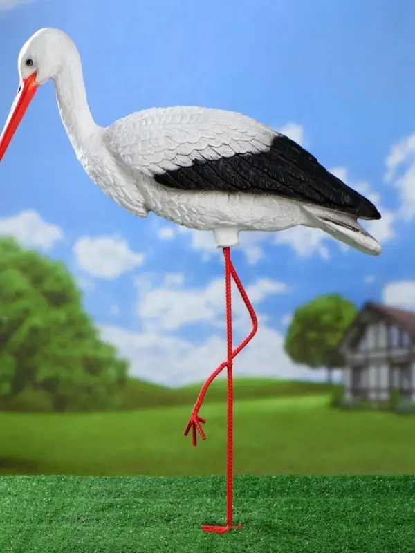 Садовая фигура из полистоуна &laquo;Аист&raquo;, 81&times;65&times;20 см