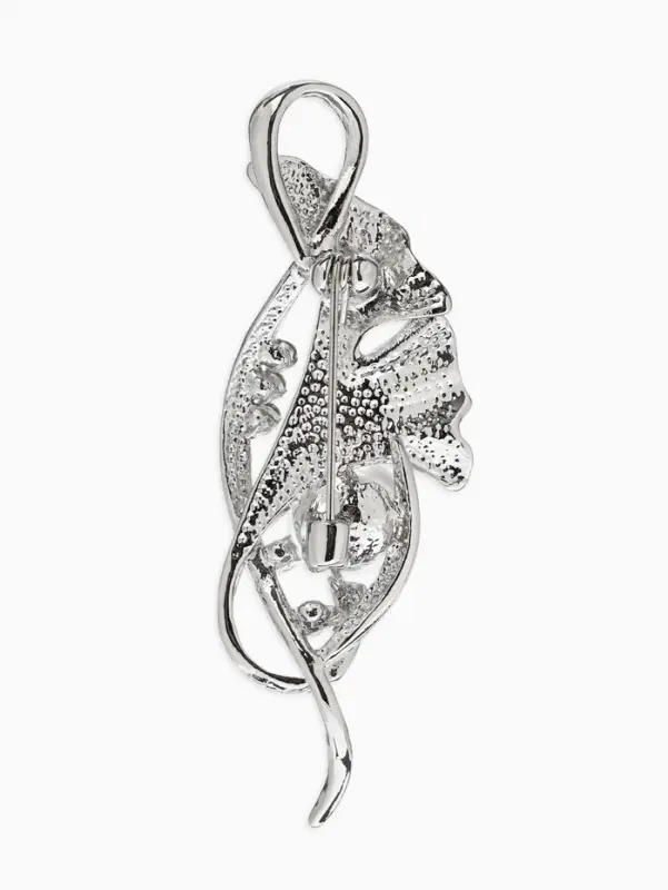 Брошь &laquo;Цветок&raquo; калла, жемчуг,  цвет белый в серебре