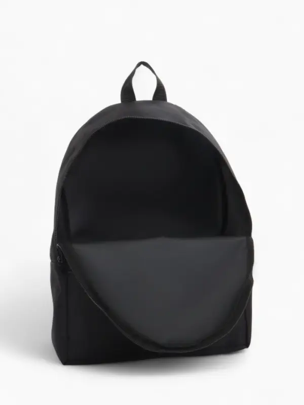 Рюкзак школьный на молнии, с карманом, размер 27&times;11&times;37 см, чёрный