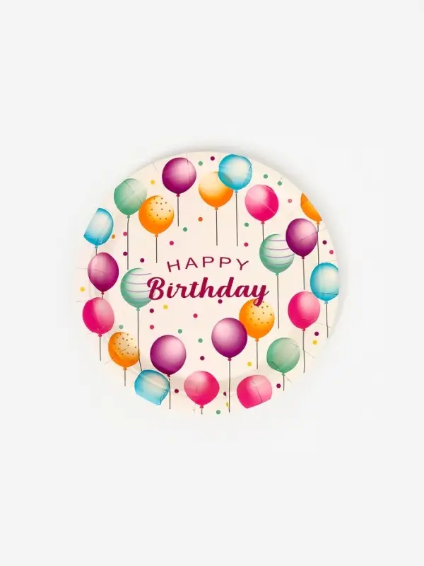 Тарелки одноразовые бумажные Happy birthday, 10 шт.