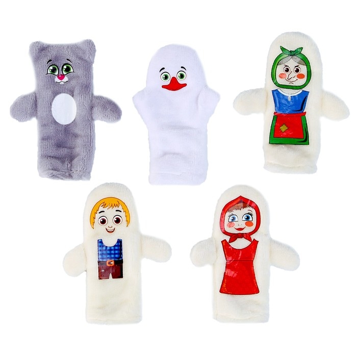 Пальчиковый театр «Гуси-лебеди», набор: 5 персонажей, сценарий Пальчиковый театр «Гуси-лебеди», набор: 5 персонажей, сценарий