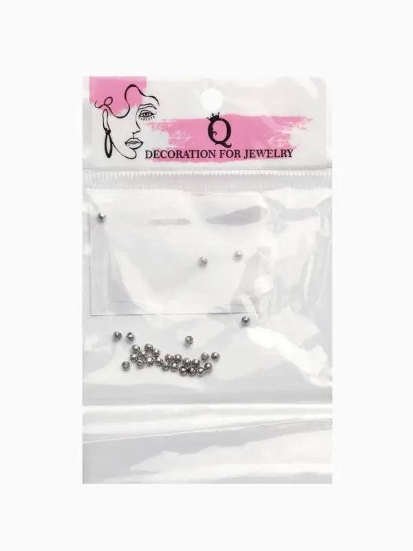 Кримп (зажимная бусина) СМ-378 (набор 30 шт.), 2.4 мм, цвет серебро