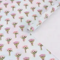 Бумага упаковочная глянцевая &laquo;Букетик цветов&raquo;, 70 &times; 100 см