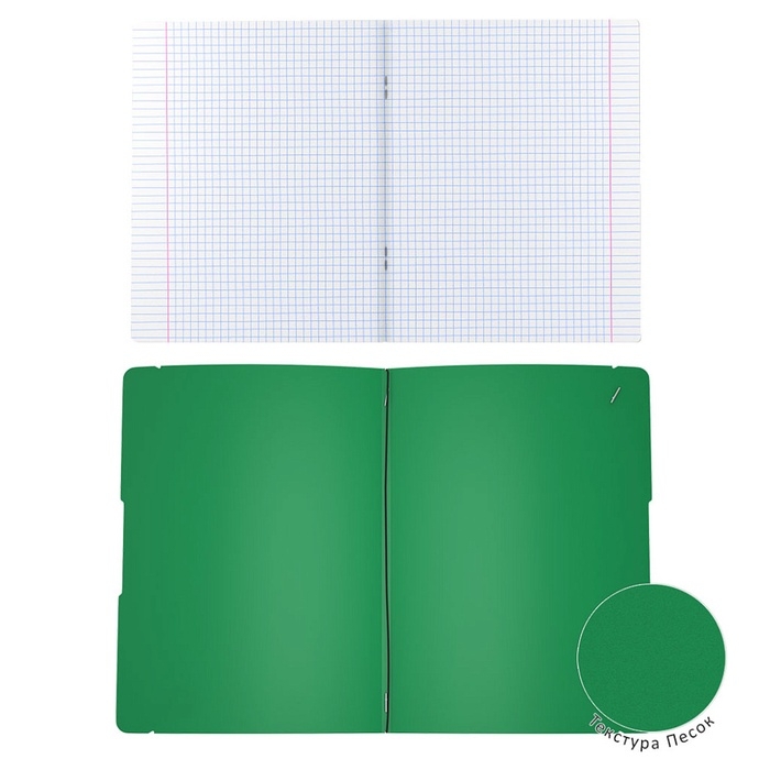 Тетрадь А4, 48 листов в клетку ErichKrause FolderBook, пластиковая обложка, тиснение фольгой, зелёная