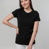 Футболка женская T-bolka Stretch Lady, черная, размер S