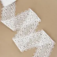 Кружево гипюровое, 105 мм, 6.8&plusmn;0.5 м, цвет белый