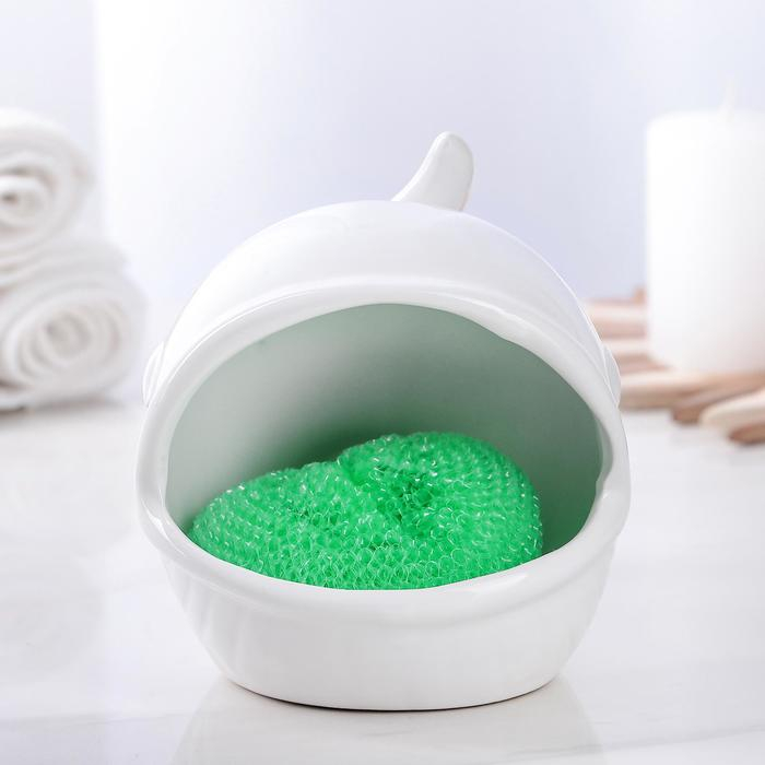 Подставка для губки «Кит», цвет белый Подставка для губки «Кит», цвет белый