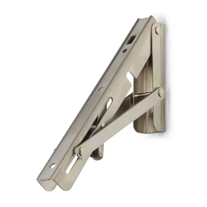 Кронштейн складной для столов и полок ТУНДРА, 2 шт., длина 200 мм, нержавеющая сталь