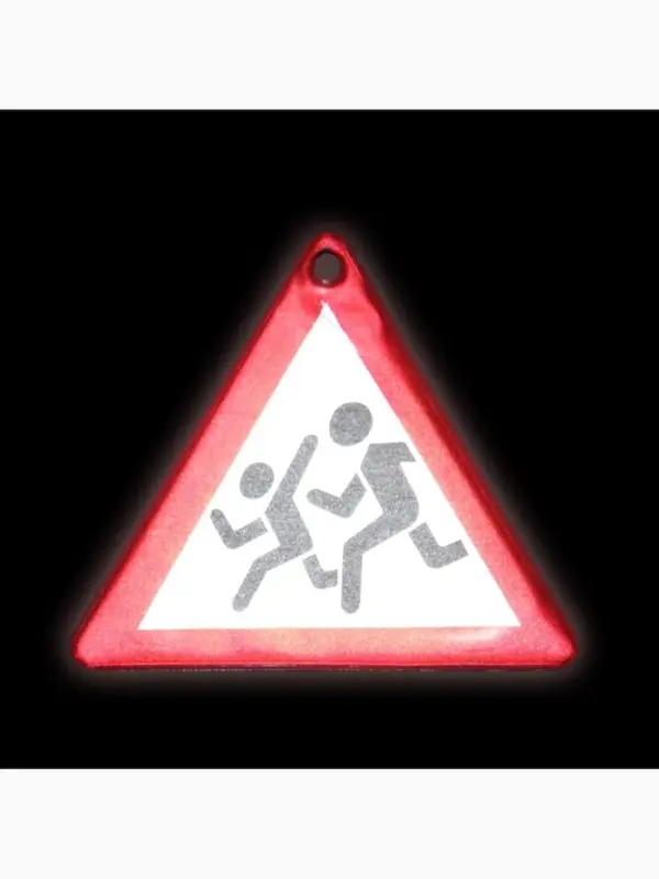 Светоотражающий элемент &laquo;Знак&raquo;, двусторонний, 6&times;4.3 см, белый, красный