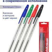 Набор шариковых ручек ErichKrause R=301 Original Stick, 4 цвета, узел 0.7 мм, МИКС