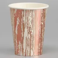Стаканы бумажные &laquo;Полосы&raquo;, 6 шт., цвет розовое золото