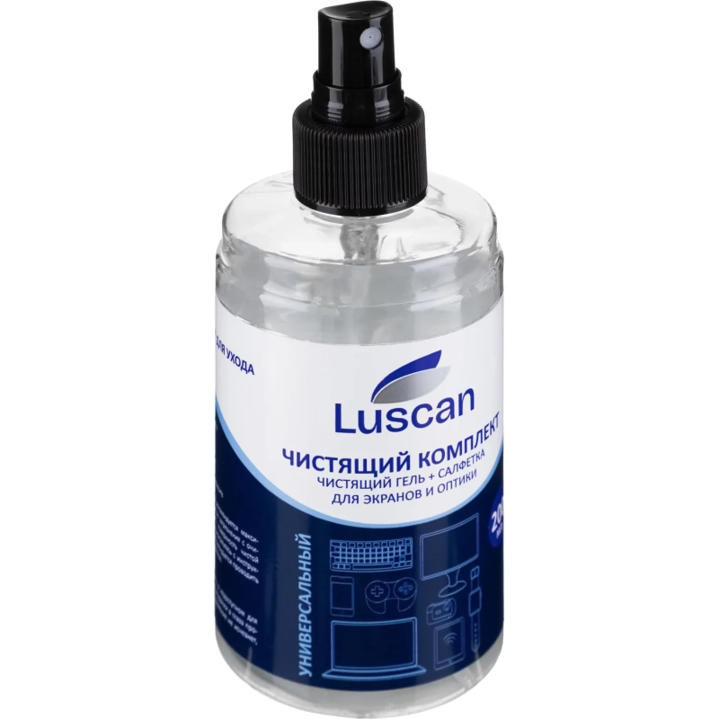 Гель для чистки мониторов Luscan, 200 мл + м/фибра 18х18
