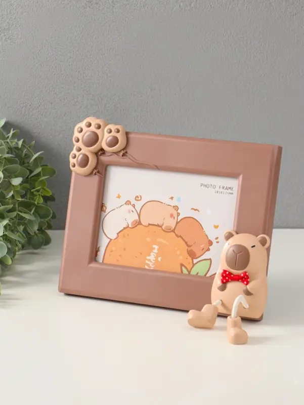 Фоторамка пластик 13х18 см "Капибара" шоколад, горизонталь 3,2х24,5х19,5 см