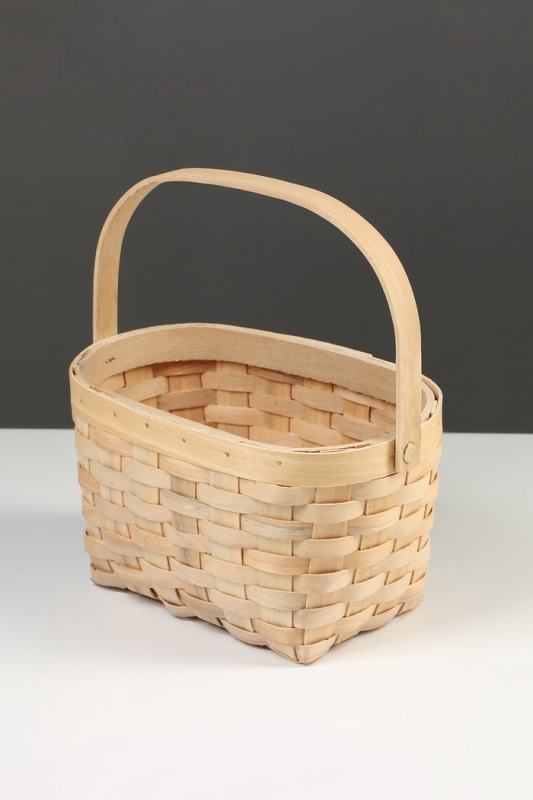 Корзина плетёная, 23×16×12 см, ручка h=12 см, ива, натуральный цвет Корзина плетёная, 23×16×12 см, ручка h=12 см, ива, натуральный цвет