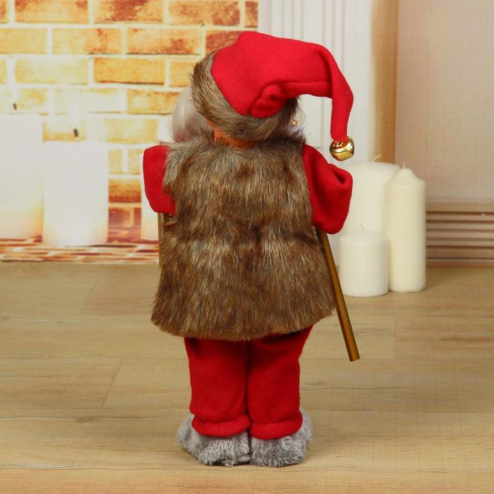 Дед Мороз  Дед Мороз "Телогрейка, с фонарём" с подсветкой, двигается, 38 см