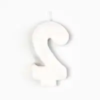 Свеча для торта, цифра 2 «С Днем рождения», 3,5 х 6,8 см