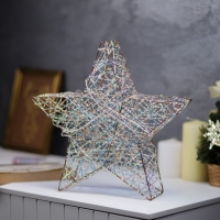 Фигура световая "Звезда плетенная", 30х30х7 см, 30 LED, батарейки ААх3 (не в комплекте), свечение тёплое белое