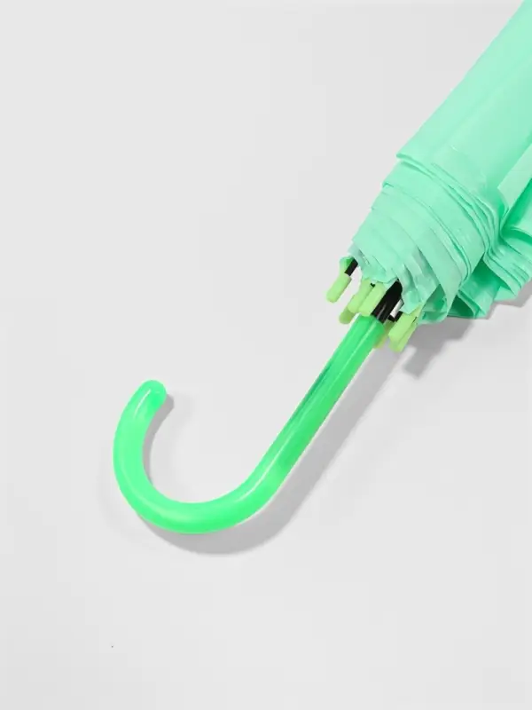 Зонт - трость полуавтоматический &laquo;Однотонный&raquo;, 8 спиц, R=46/55 см, d=92 см, зелёный