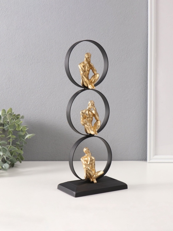 Сувенир полистоун  Сувенир полистоун "Абстракция. Не слышу, не вижу, не говорю" 8х13,5х32 см