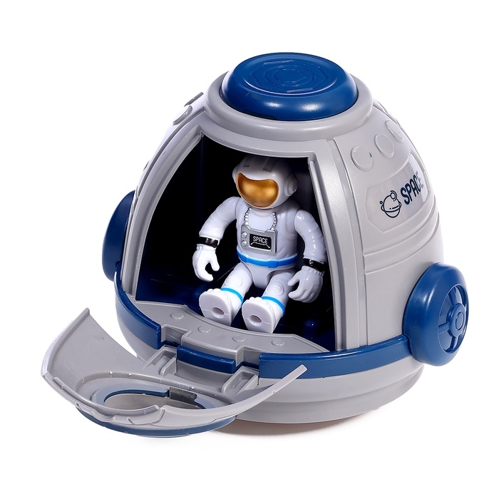 Игровой набор &laquo;Космические приключения&raquo;, летающая тарелка, капсула, фигурки 2 шт., свет, звук