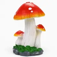 Садовая фигура из полистоуна &laquo;Три больших мухомора&raquo;, 15&times;15&times;25 см