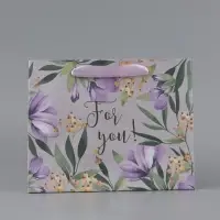 Пакет подарочный крафтовый, упаковка, &laquo;For you&raquo;, 22&times;17.5&times;8 см