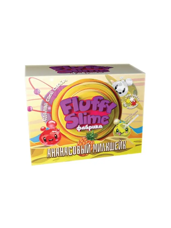 Создай Слайм. Флаффи слайм-фабрика Создай Слайм. Флаффи слайм-фабрика "Ананасовый милкшейк" 3 слайма 3 цвета.