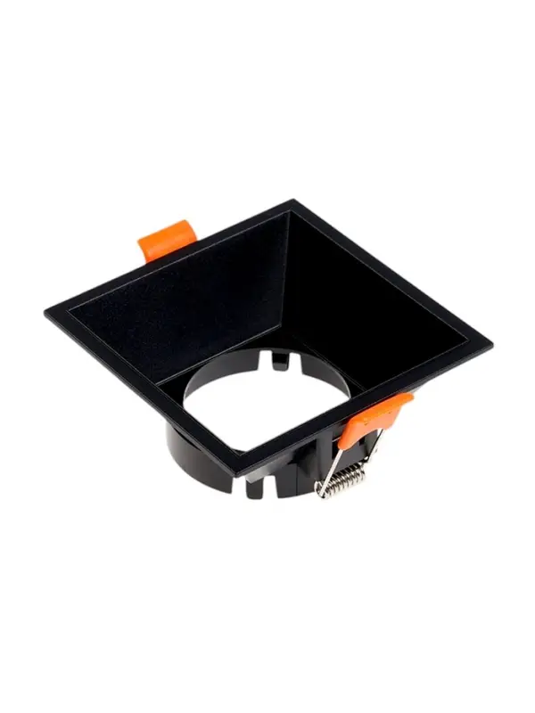Светильник встраиваемый под лампу MR-16, квадратный, пластиковый, чёрный