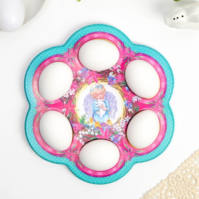 Пасхальная подставка на 6 яиц «Ангел» на пасху, 21,5 х 19.9 см. Пасхальная подставка на 6 яиц «Ангел» на пасху, 21,5 х 19.9 см.