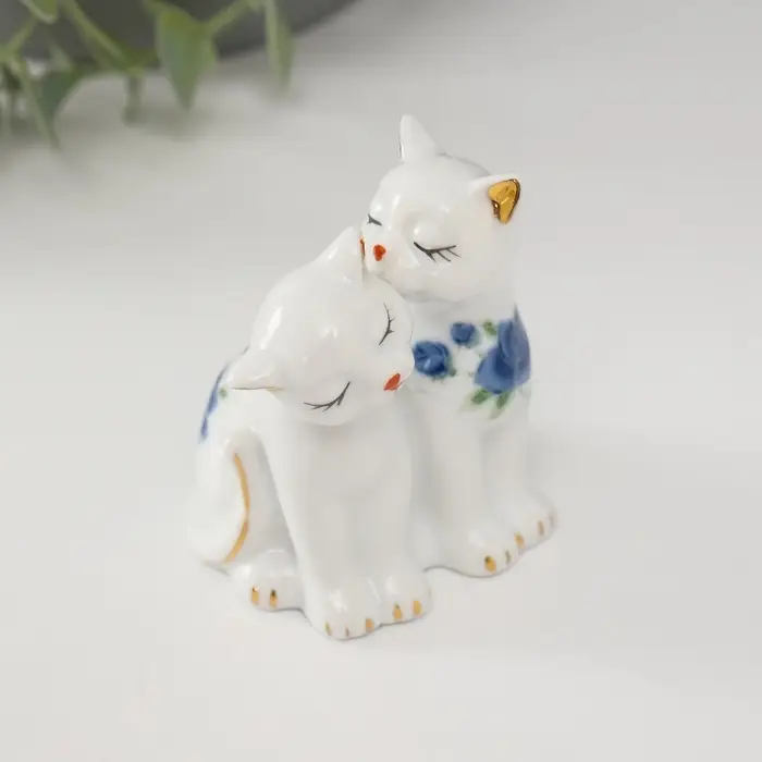 Фигурка керамика &laquo;2 киски неженки&raquo;, 7.5&times;6 см