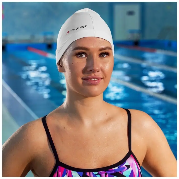 Шапочка для плавания взрослая ONLYTOP Swim, тканевая, обхват 54-60 см