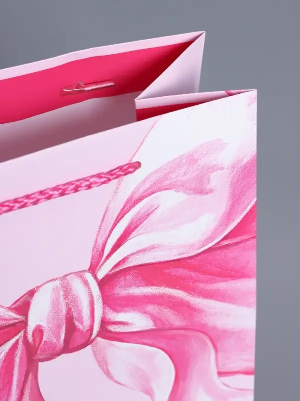 Пакет подарочный "Розовый бант" ламинированный 18 х 22,3 х 10 см