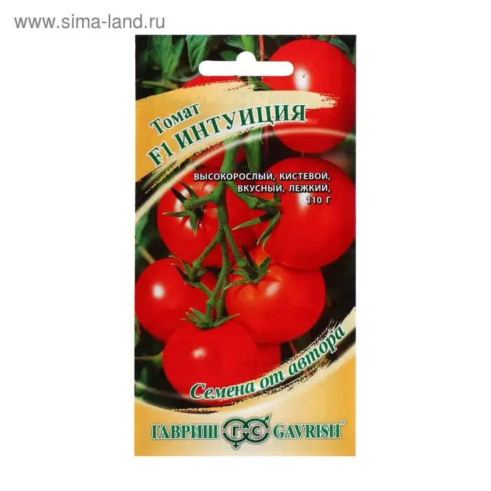 Семена Томат Семена Томат "Интуиция" F1, среднеспелый, индетерминантный,высокорослый,12 шт.