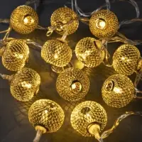 Гирлянда &laquo;Нить&raquo; 4 м с насадками &laquo;Шарик сетка&raquo;, IP20, прозрачная нить, 20 LED, свечение тёплое белое, 8 режимов, 220 В