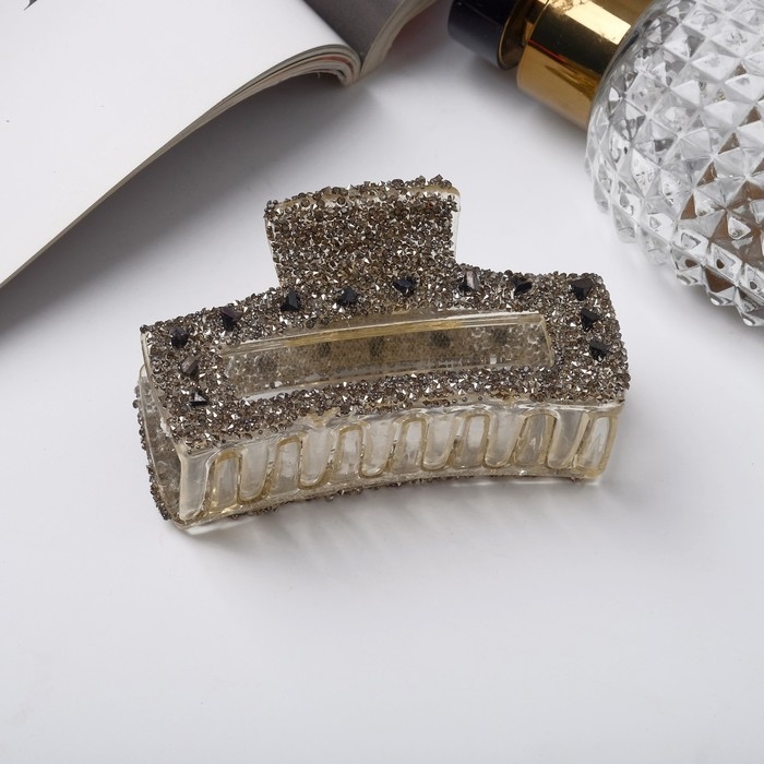 Краб для волос Краб для волос "Хлоя" прямой, 7 см, серый