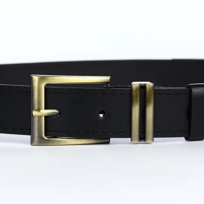 Ремень женский с винтом, 110&times;2.5 см, пряжка металл, золотистая, чёрный