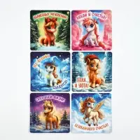 Набор магнитов новогодних «Волшебный Новый Год» полимер 7×7 см 12 шт. Набор магнитов новогодних «Волшебный Новый Год» полимер 7×7 см 12 шт.