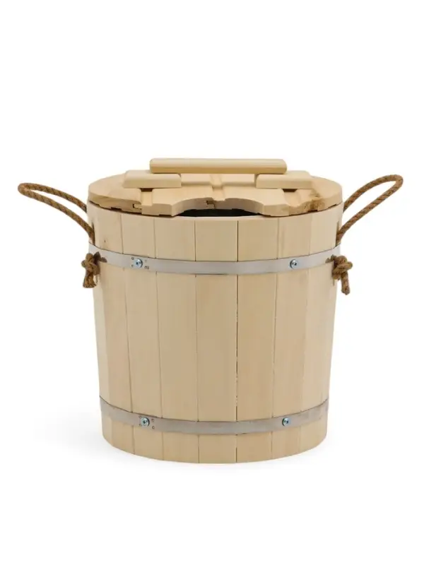 Запарник - ведро для бани и сауны, 12 л, липа, оцинкованная вставка, с крышкой, &laquo;Добропаровъ&raquo;