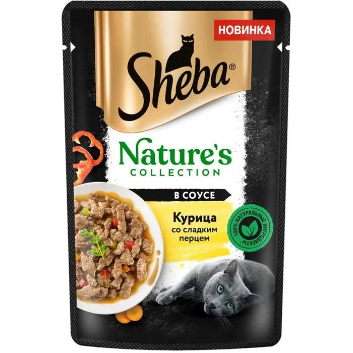 Влажный корм Sheba для кошек, пауч, курица/паприка, 75 г Влажный корм Sheba для кошек, пауч, курица/паприка, 75 г