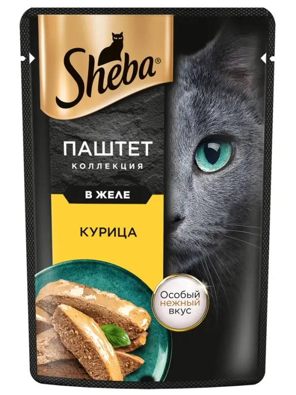 Влажный корм Sheba для кошек курица, паштет, пауч 75 г