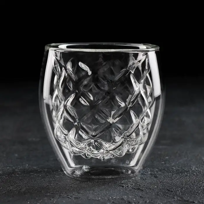 Стакан с двойными стенками Magistro «Дуо», Ананас, 250 мл, 8,5×8,5×9 см