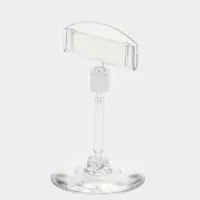 Ценникодержатель на круглой подставке, пластик, ножка 5 см, 5&times;5&times;8.5 см, прозрачный