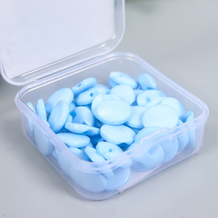 Пуговицы пластик на полуножке Пуговицы пластик на полуножке "Кругляш небесный" 1,3х1,3 см набор 50 шт 2х5,5х5,5 см