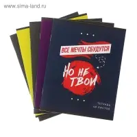 Тетрадь 48 листов в клетку, Calligrata «Надпись-1», обложка мелованный картон, блок офсет, МИКС