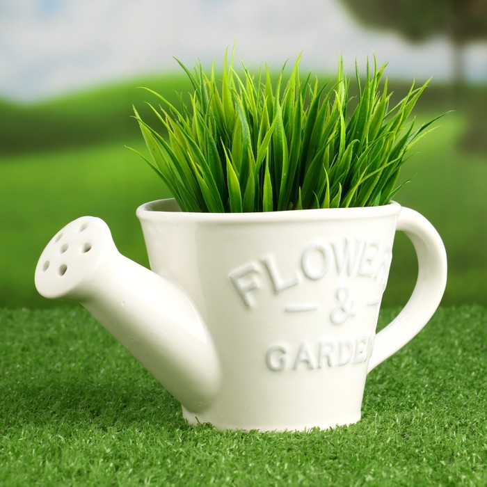 Кашпо Кашпо "Лейка Элегант" белое, 12х20х10см