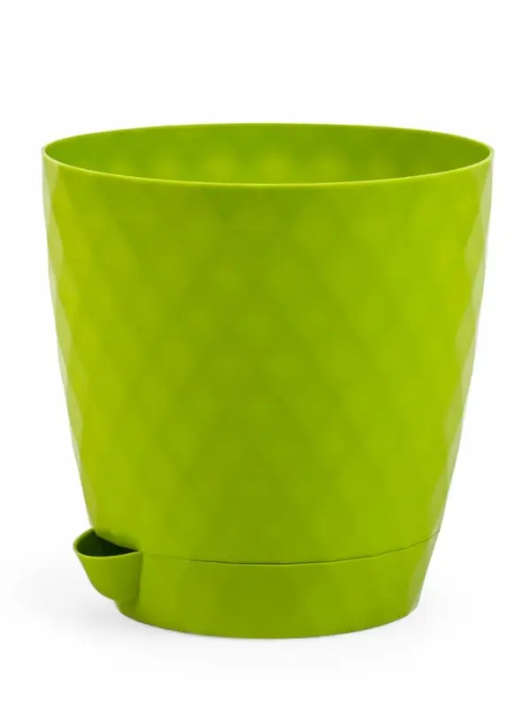 Кашпо с прикорневым поливом Кашпо с прикорневым поливом "Румба" 1,5 л, D14 см, h-14,5 см, цвет киви