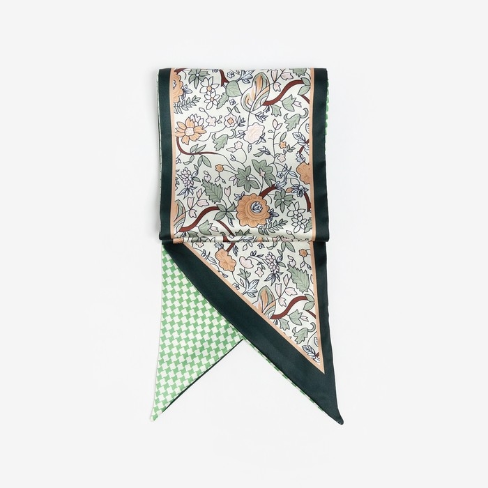 Платок женский MINAKU р-р 14*145 см, цвет зелёный Платок женский MINAKU р-р 14*145 см, цвет зелёный