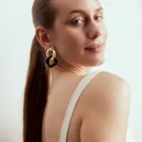 Серьги металл &laquo;Цепь&raquo;, диагональ, 2 полых ромба, золотисто-чёрные